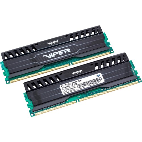 Модуль памяти Patriot DIMM DDR3 VIPER3 16Gb KIT (8GbX2) 1600MHz CL9 [PV316G160C9K] Black